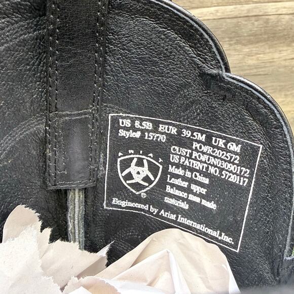 Ariat Women - Size 8.5B - Black Heritage Cowboy Boots 15770 - Picture 9 of 11